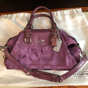 Coach purple op art satchel